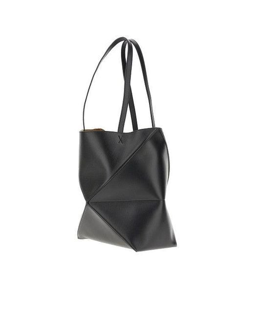 Loewe Black Medium Puzzle Fold Tote Bag