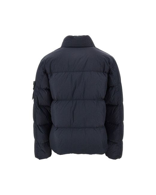 Stone Island Blue Garment Dyed Crinkle Reps Ny Down Jacket for men