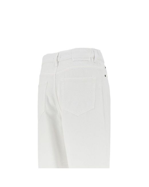 Pinko White Soft Denim Balloon Fit Jeans