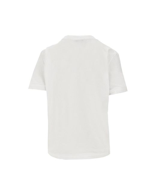 T-Shirt Con Orli Modellabili Donna di Prada in White