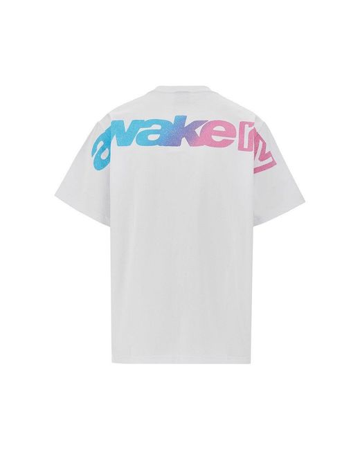 AWAKE NY White Gradient Sport Print T-Shirt for men