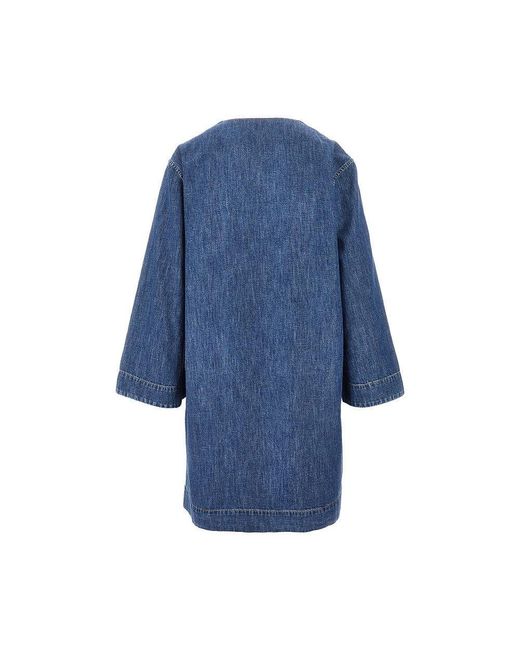 Valentino Blue Denim Mini Skirt With V Details