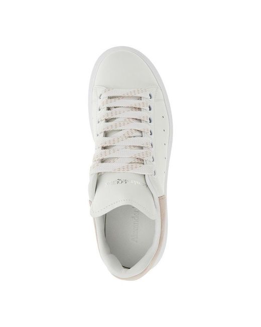 McQueen Gray Leather Oversize Sneakers
