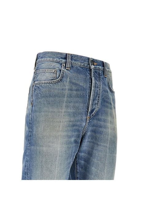 Versace Blue Cotton Denim Jeans With Medusa Detail for men
