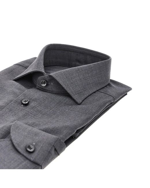 Xacus Black Tailor Fit 'Merino' Shirt for men