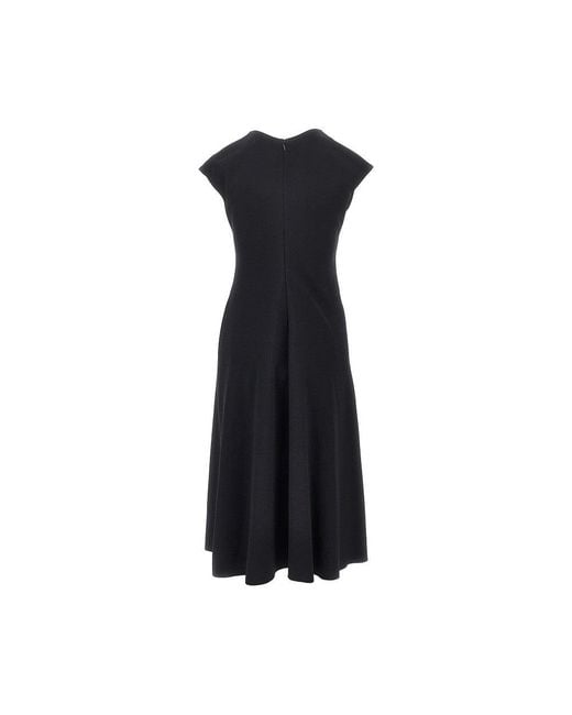 Emporio Armani Black Milano Stitch Jersey Midi Dress