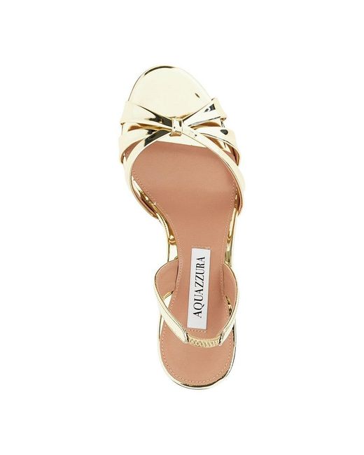 Aquazzura Metallic 'Tati' Metallized Leather Sandals