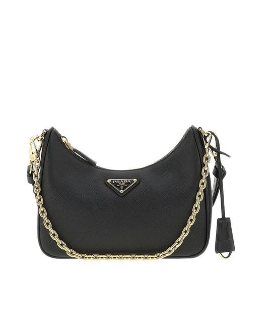 Prada Women's Black Saffiano Leather Re-Edition' Mini Bag