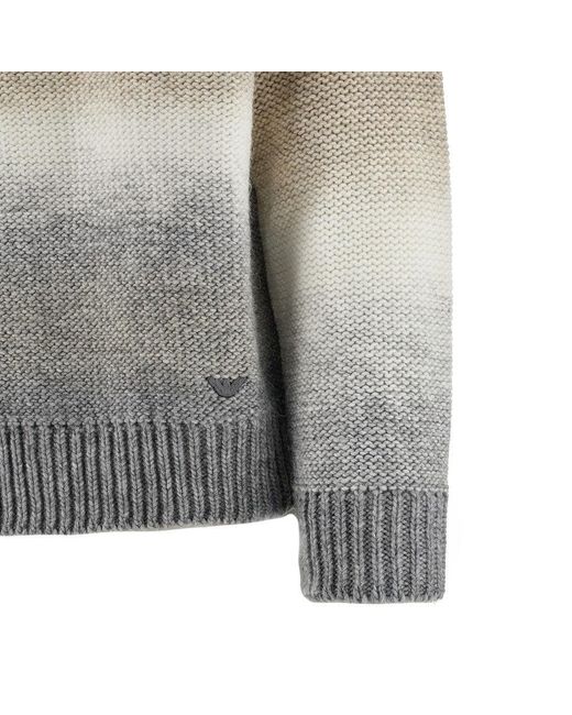 Emporio Armani Gray Shaded Wool-Blend Sweater for men