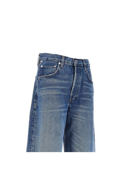 Citizens of Humanity Blue Ayla Raw Hem Crop Jeans