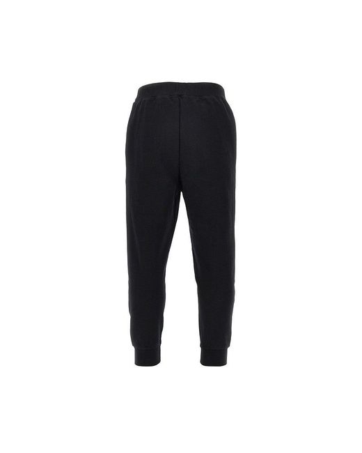 DSquared² Black Cotton Sweatpants With Logo Embroidery for men
