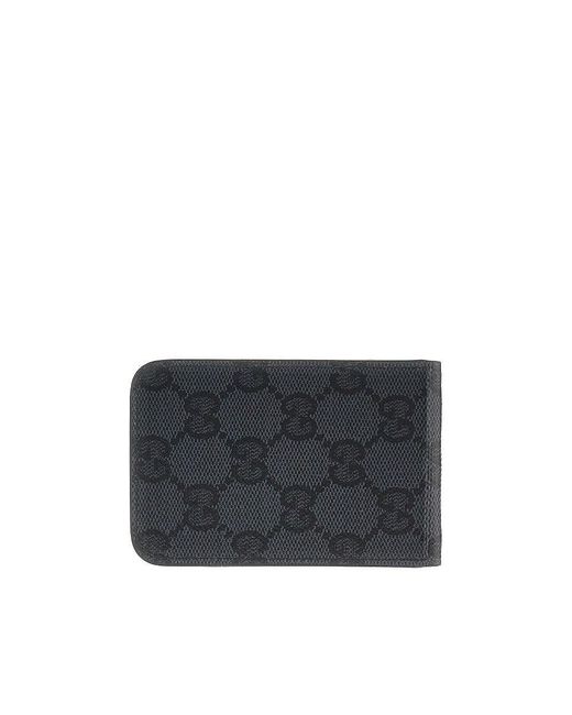 Gucci Black Gg Supreme Magnetic Card Holder for men