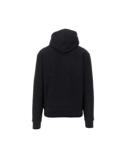 Felpa Con Cappuccio De Coeur' Uomo di AMI in Black da Uomo