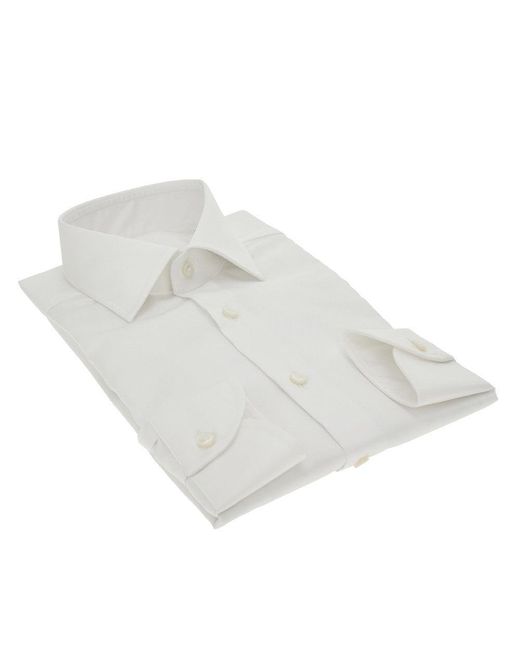 Xacus White 'Travel Shirt' Tailor Fit Cotton Shirt for men