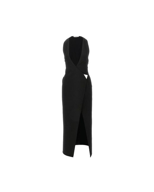 The Attico Women's Black Jersey Midi Wrap Dress - www.disolcolor.com