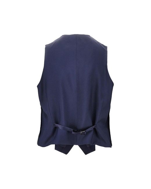 Luigi Bianchi Blue Virgin Wool Tailored Vest for men