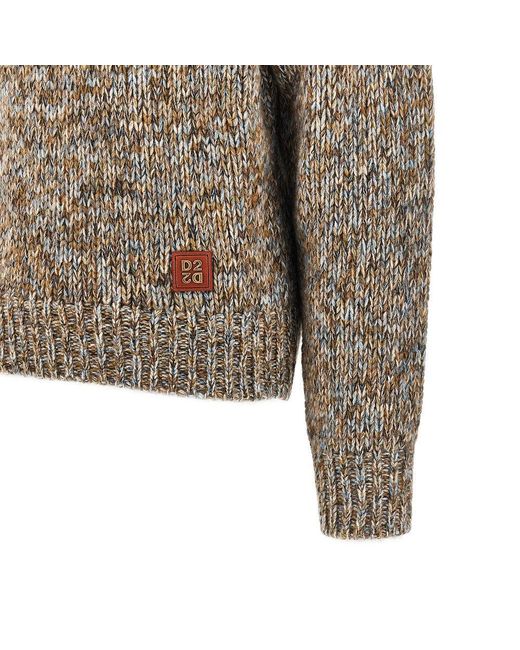 DSquared² Gray Virgin Wool-Blend Yarn Sweater for men