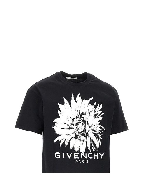 Givenchy Black Sunflower Print T-Shirt for men