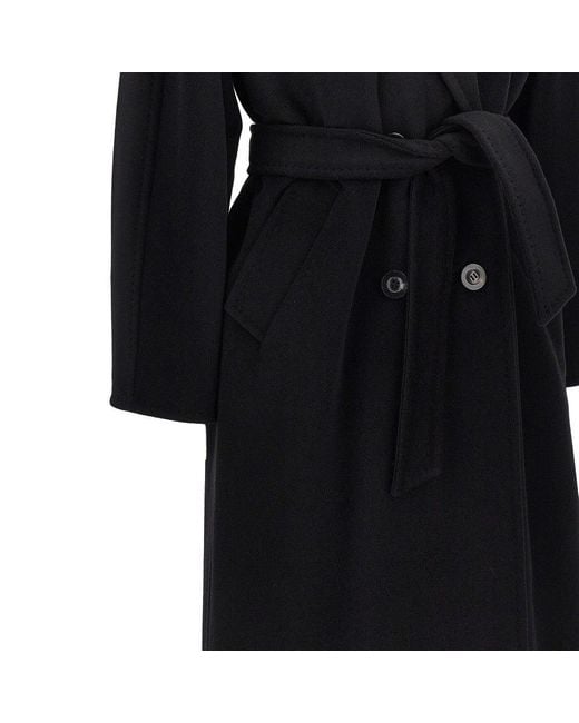 Max Mara Black Midi Cloth Double-Breasted Coat