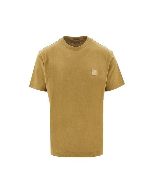 Stone Island Yellow Compass Logo Patch T-Shirt for men