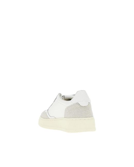 Autry White Suede And Leather Medalist Low Sneakers