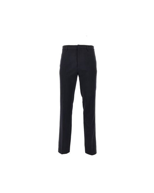 Emporio Armani Black Stretch Viscose-Blend Chino Pants for men