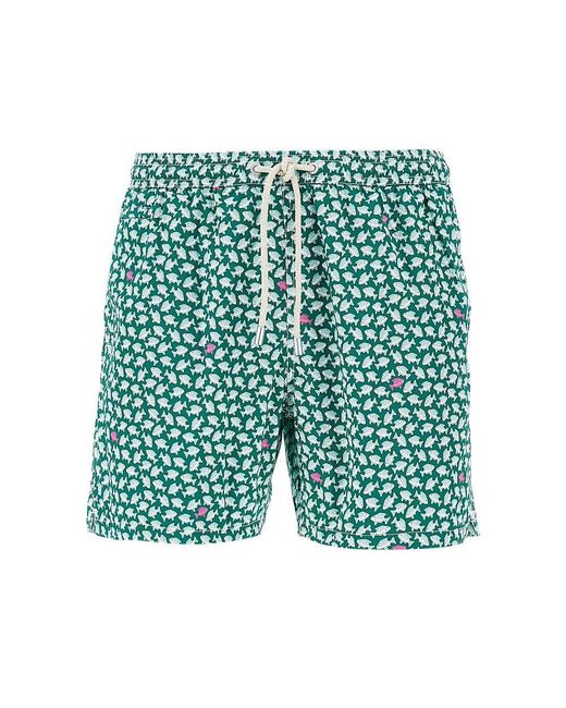 Mc2 Saint Barth Green Seafish Print Swimshorts for men