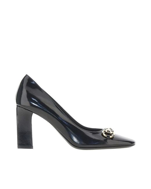 Gucci Blue 'Signora' Leather Pumps