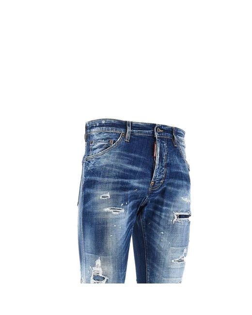 DSquared² Blue Stretch Denim Teddy Jeans for men