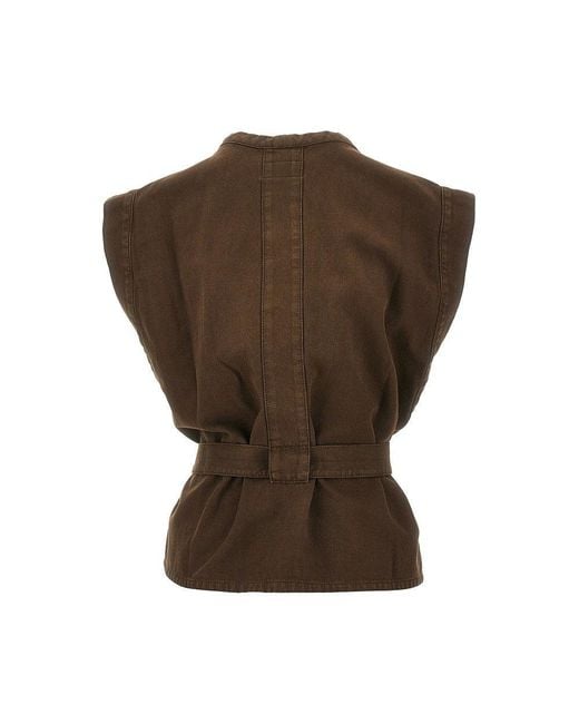 Lemaire Brown Broken Twill Top With Belt T