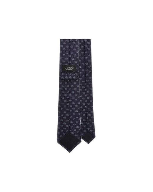 Gucci Blue Gg Jacquard Silk Necktie for men