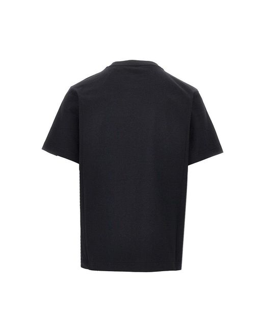Burberry Black Ekd Embroidery T-Shirt for men