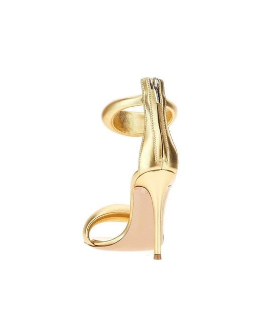 Gianvito Rossi Metallic 'Bijoux' Nappa Leather Sandals 38