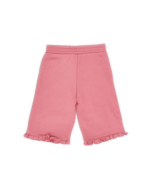 Marni Pink Cotton Pants With Logo Print Kids