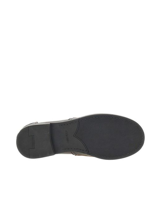 Miu Miu Gray Vintage Effect Leather Penny Loafers