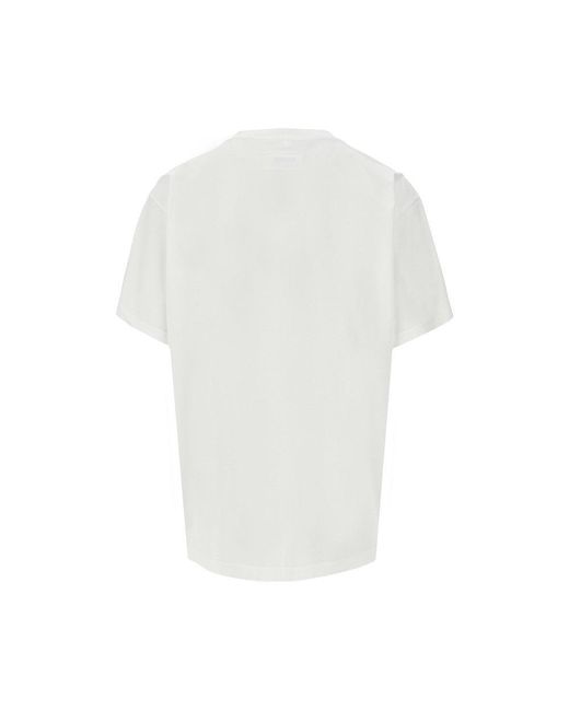 T-Shirt Con Etichetta E Stampa Trompe L'Oeil Uomo di MM6 by Maison Martin Margiela in White da Uomo