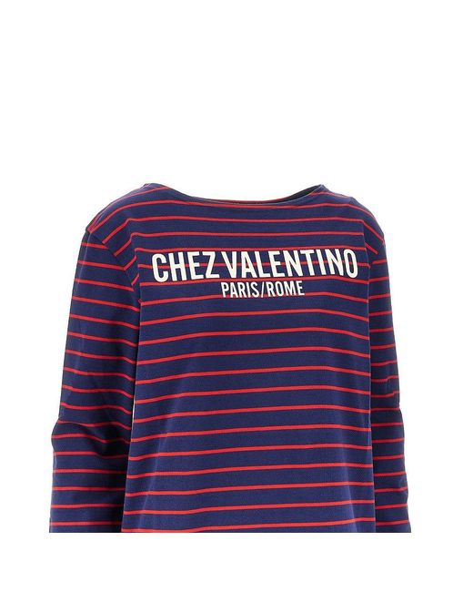 T-Shirt 'Chez A Righe Donna di Valentino in Purple
