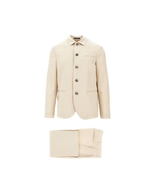 Emporio Armani Natural Icon Virgin Wool Canvas Suit for men