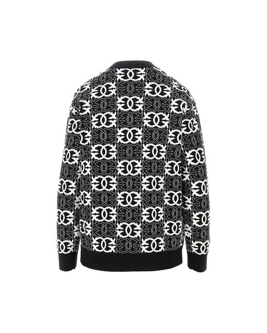 Pinko Black Jacquard Viscose-Blend Cardigan