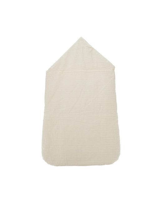 Fendi White Cotton Sleeping Bag With Logo Embroidery Kids for men
