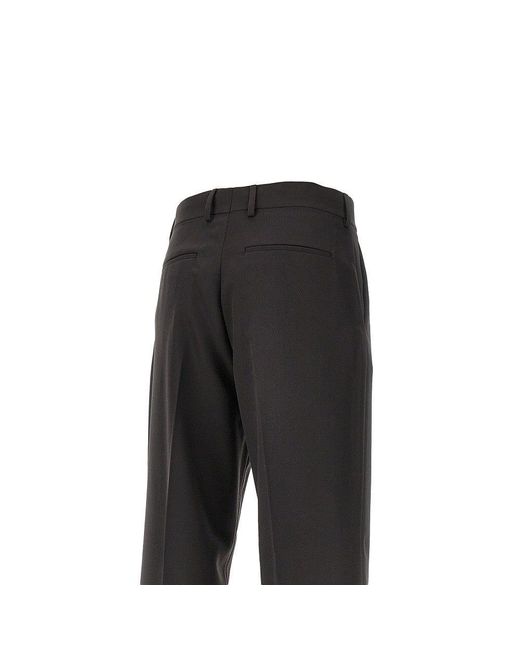 Fendi Black Wool-Blend Tailored Pants for men
