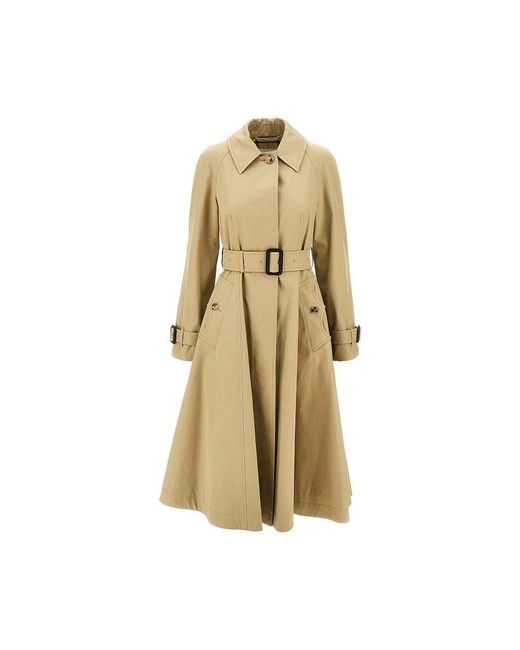 Burberry Natural Gabardine Fit-And-Flare Ellingham Car Coat