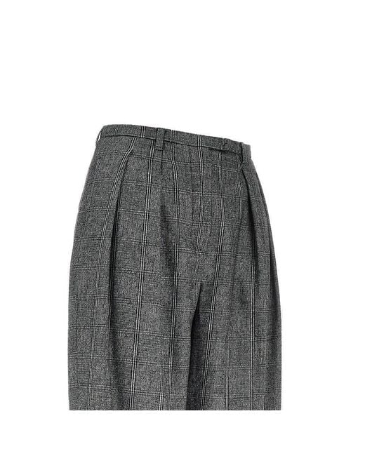 Emporio Armani Gray Wool-Blend Flannel Pants