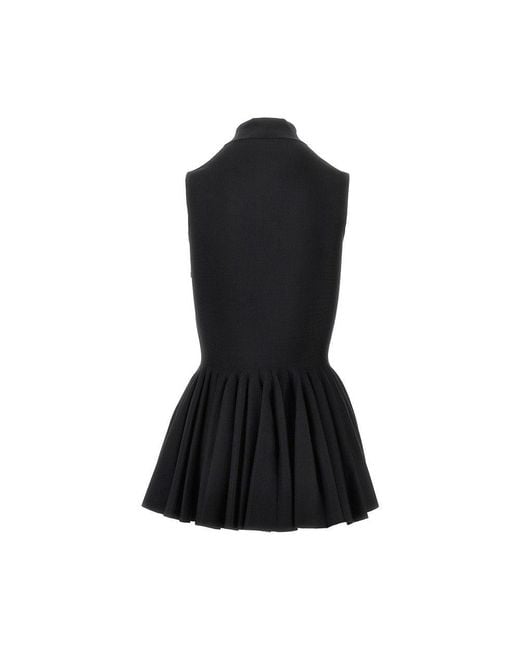 Alaïa Black Knitted Top With Godet