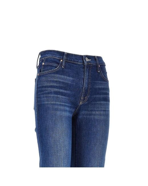 Mother Blue Stretch Cotton Denim Jeans