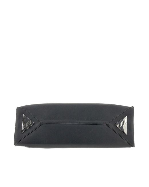 The Attico Black Leather Medium 'La Passeggiata' Bag