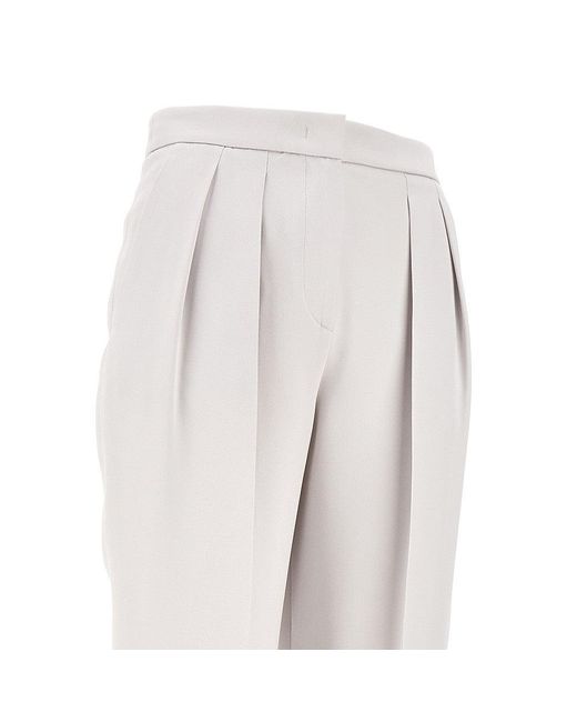 Giorgio Armani White Silk Pants With Darts