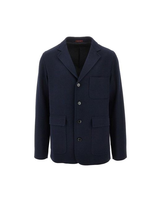 Gucci Blue Cotton Jersey Single-Breasted Jacket for men