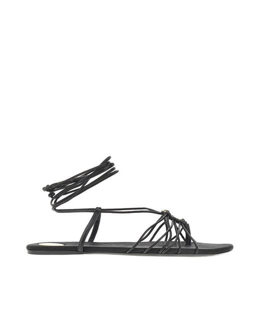 Saint Laurent Multicolor 'Babylone' Leather Flat Sandals