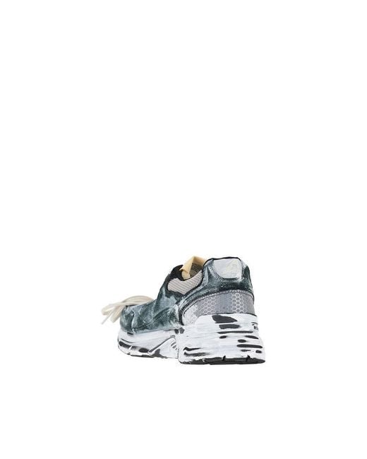 Autry Blue 'Hyperway' Suede Leather And Mesh Sneakers for men